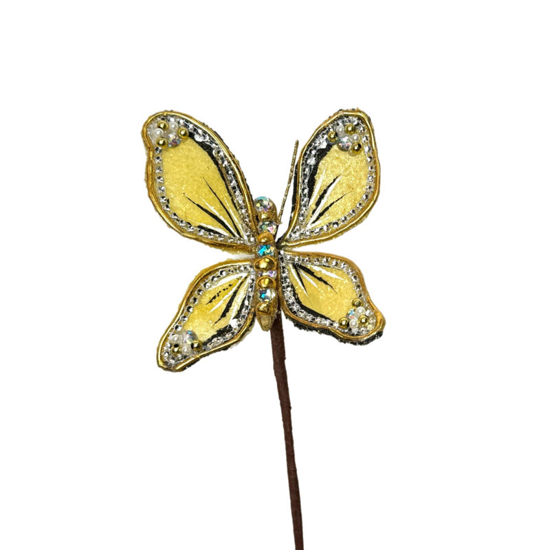 Tige en forme de bijoux, Jaune, H 20 po x l 5 po