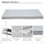 Auvent de patio rétractable avec abat-jour avec poignée à manivelle, tissu résistant à l'eau et aux rayons UV 280G / m² et cadre en aluminium pour terrasse, balcon, cour-111084538