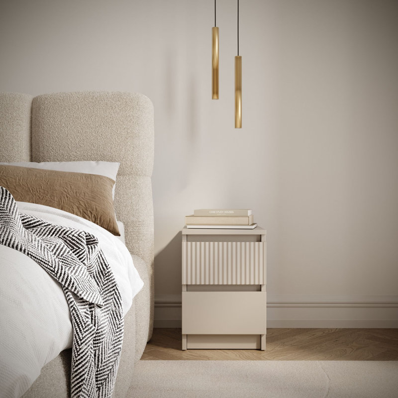 30cm W Manufactured Wood Bedside Table