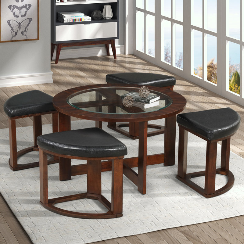 Coffee Table with 4 Stools