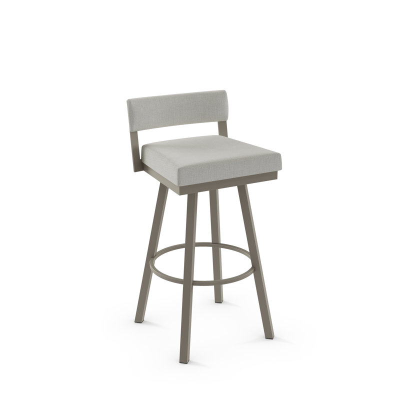 Tabouret de bar et de comptoir pivotant Lowndesboro, Tabouret de comptoir (siège d'une hauteur de 26,7, Gris clair mat