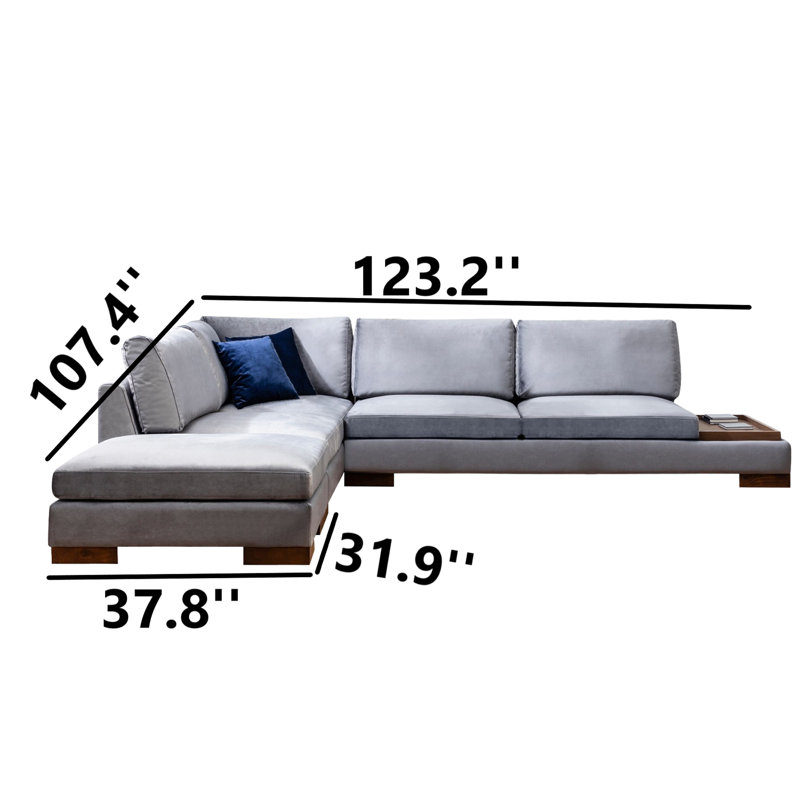 Upholstered L-Shaped Sectional Left Hand Facing
