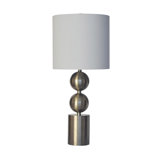 Dykstra 1 Light Antique Brass Table Lamp With White Shade