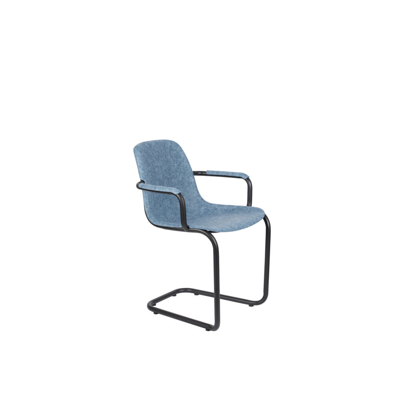 Chaise à accoudoirs empilable, bleu