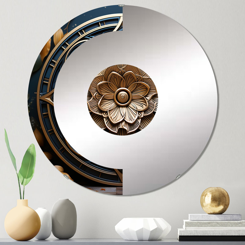 Pluie - Miroir mural demi-cercle, 23,6 po x 23,6 po