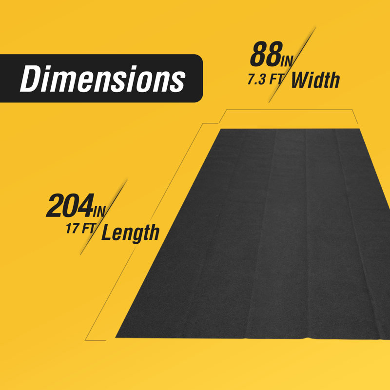 Black Medium Size Garage Carpet Mat with Anti-Slip Backing