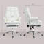 Fauteuil de bureau ergonomique en cuir de polyuréthane avec repose-pieds, fauteuil inclinable et pivotant HOMcom, blanc-2088399611