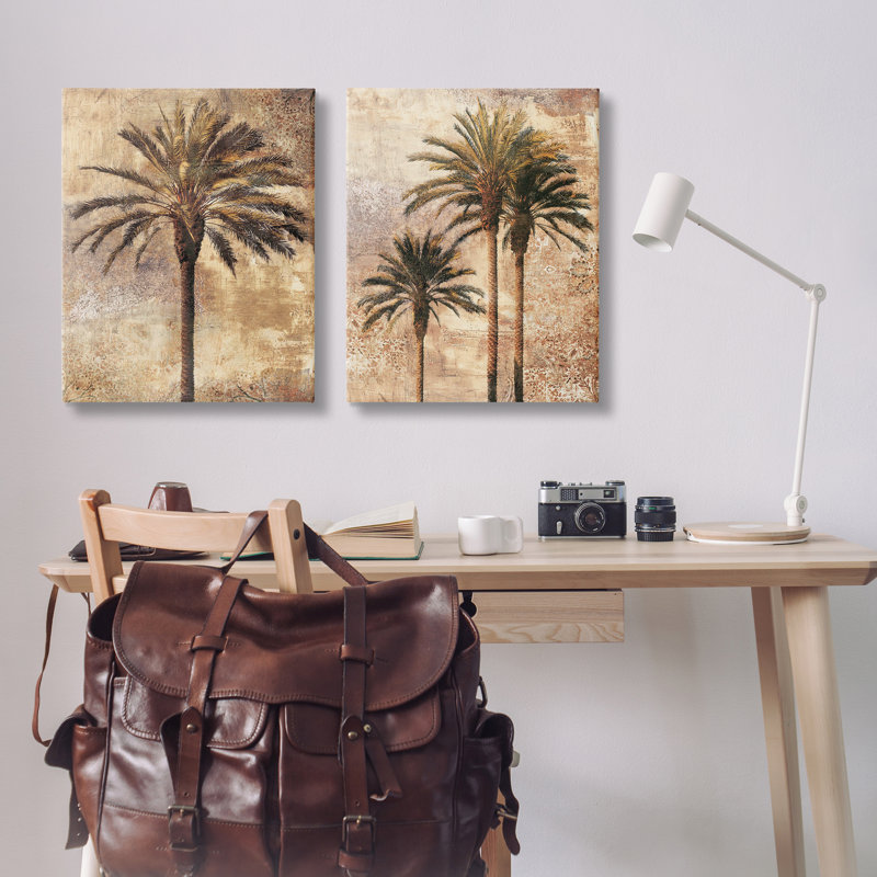  "Arching Palm Leaves", ensemble de 2 toiles d'art par John Seba, H 30 po x l 24 po