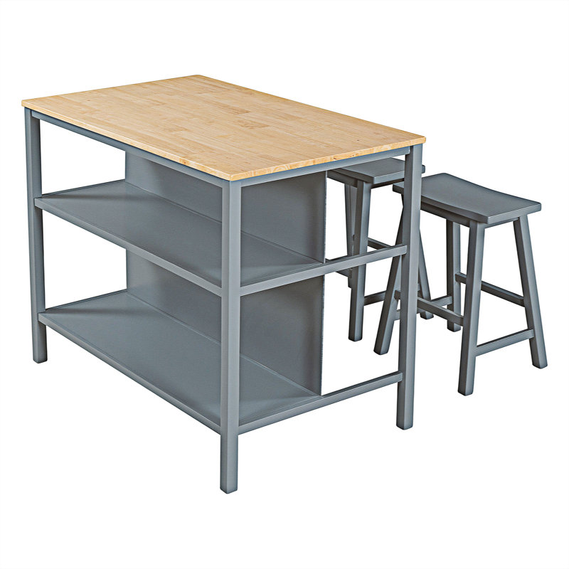 Ensemble d'îlot de cuisine 3 pièces 45 po 3 pièces avec 2 sièges