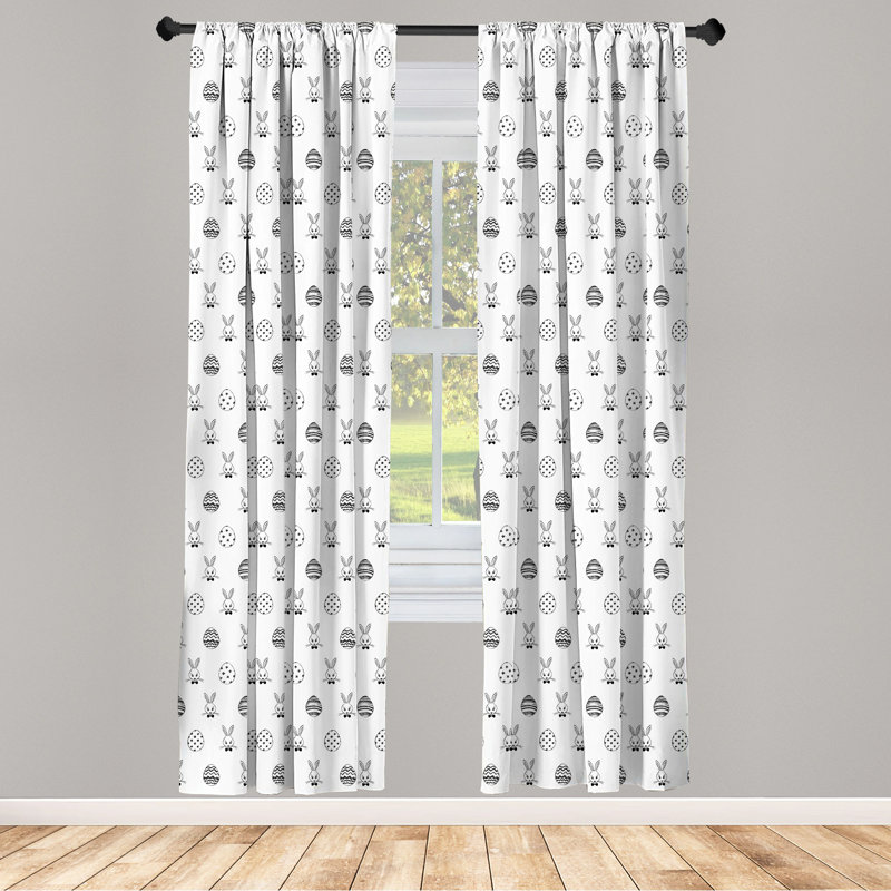 Easter Semi-Sheer Rod Pocket Sliding Panel, 28" x 95"