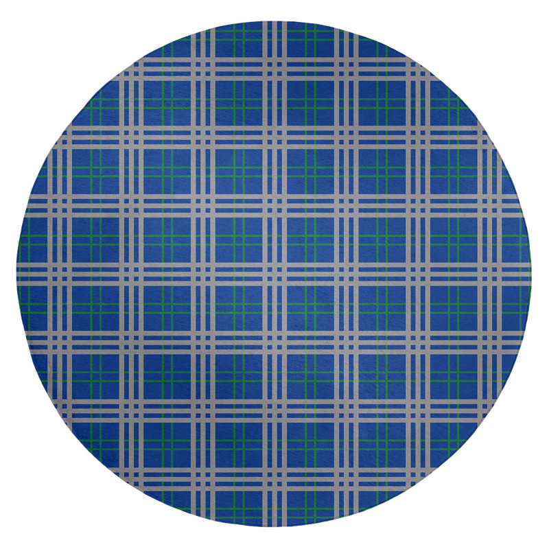 Plaid Indoor Rug, Round 5'