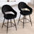 26" Swivel Upholstered Counter Stool with Metal Frame (Set of 2)-859573965-859573966