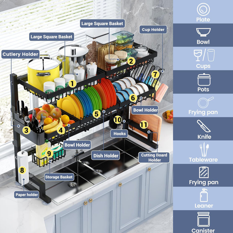 Adjustable Over The Sink Dish Rack