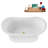 59" Streamline Soaking Acrylic Freestanding Bathtub, Bamboo Tray, Drain-103682491