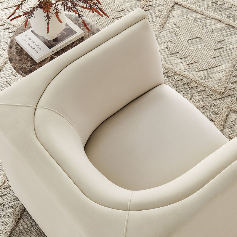 Fauteuil en velours Dunkley, Albâtre