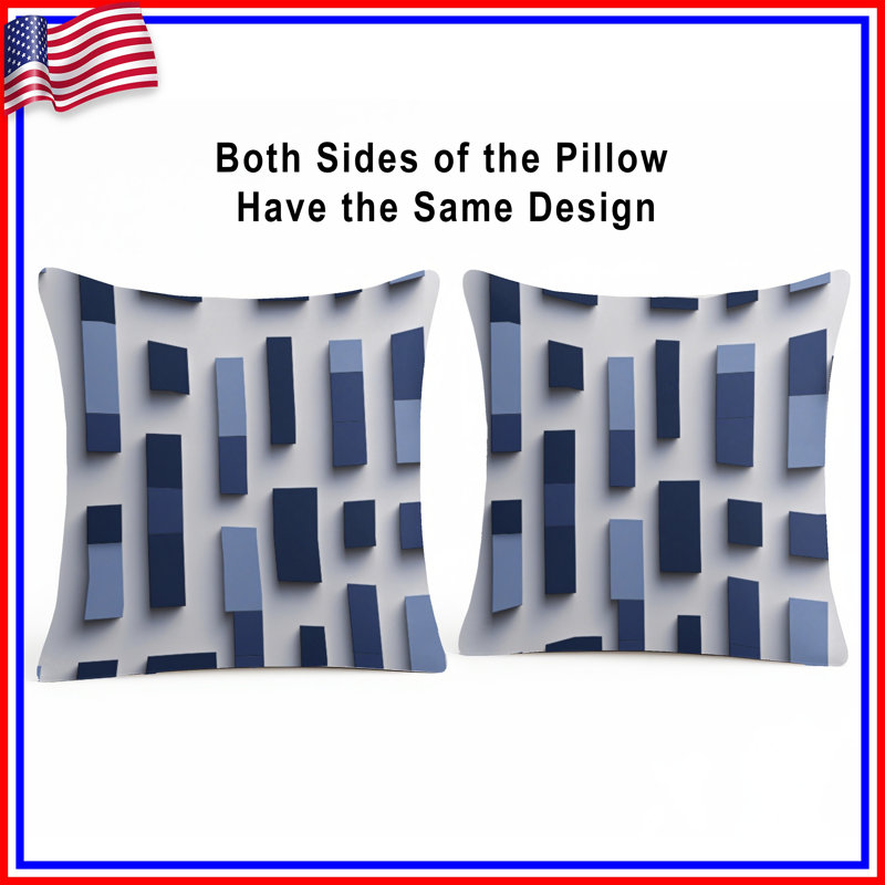 Coussins bleus rectangulaires, 16 x 16 inches