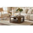 Waynesville Promise 42"W Modern Farmhouse Oak Solid Wood Round Coffee Table with Open Lower Shelf-1259516420