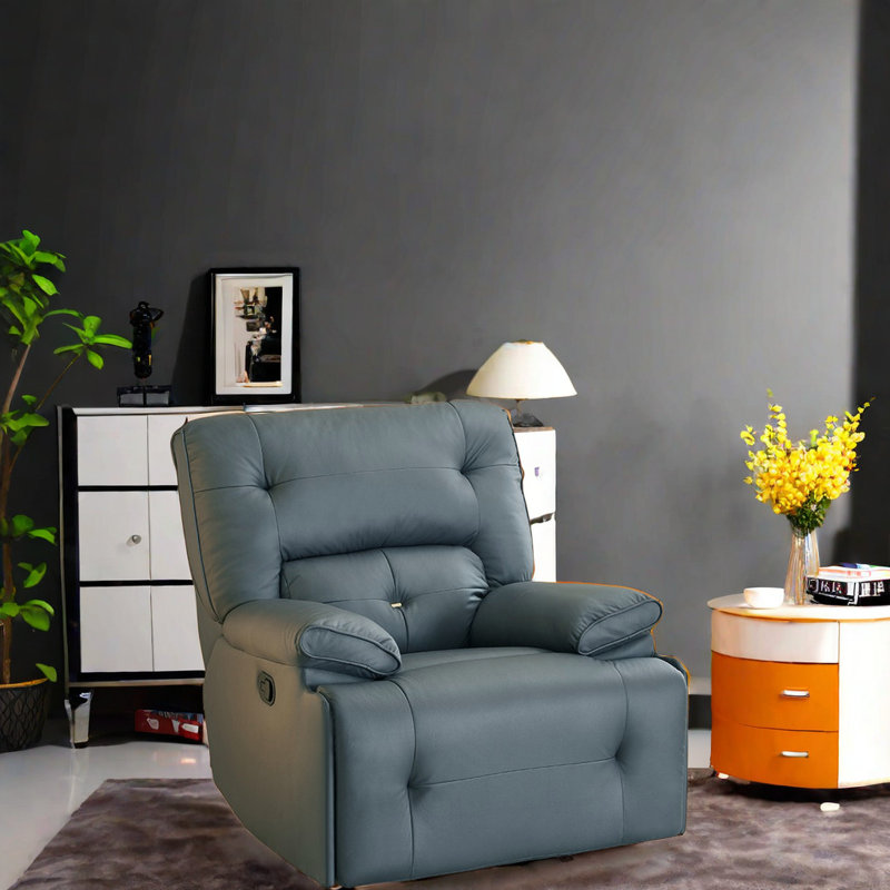 Fauteuil inclinable pivotant rembourré Smera, Bleu