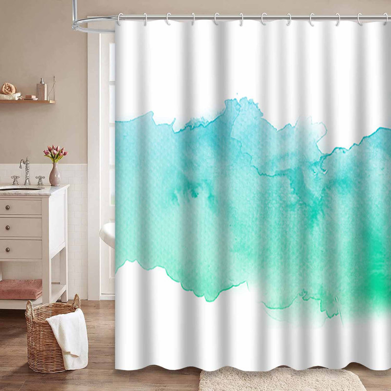 Rideau de douche abstrait avec 12 crochets, L 72 po x l 84 po