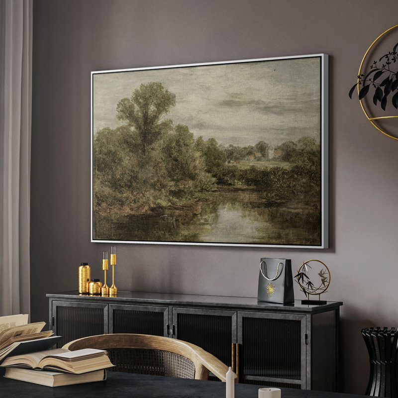 Paysage rétro - DCCCI, Toile encadrée flottée blanche, H 17 po x l 25 po x P 2 po