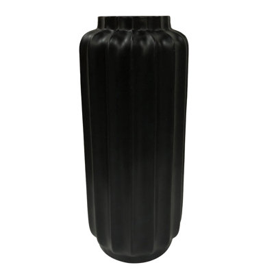 Vase de plancher en résine noire Cornélio