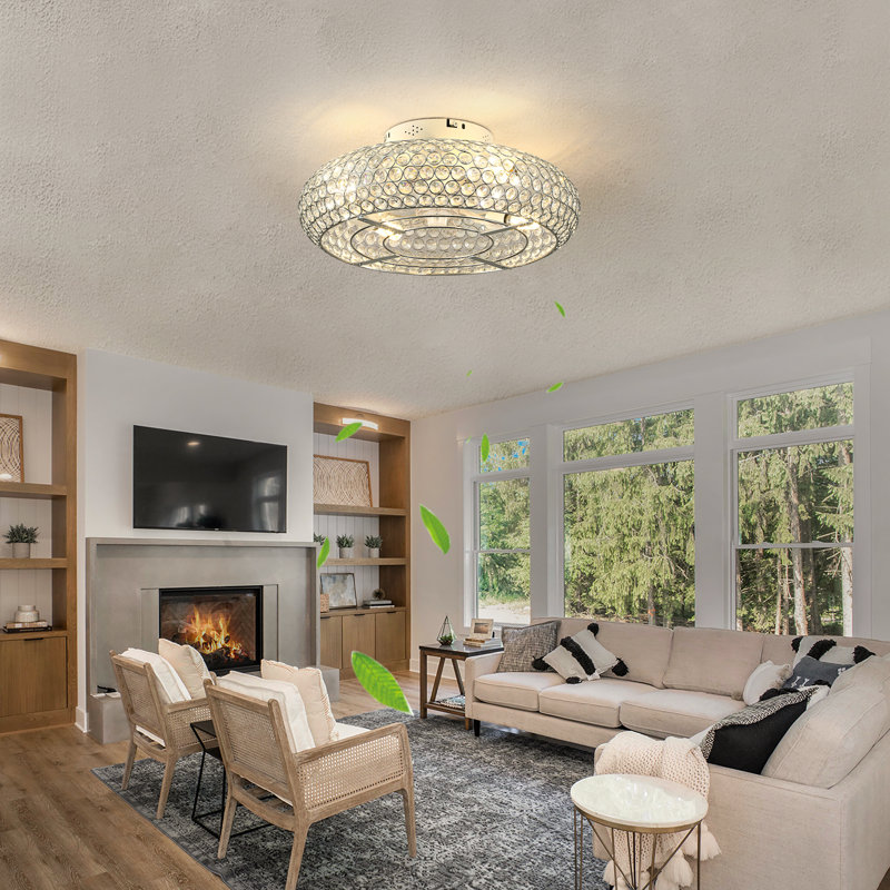 Ventilateur de plafond 19,6 po avec lumière Bradninch