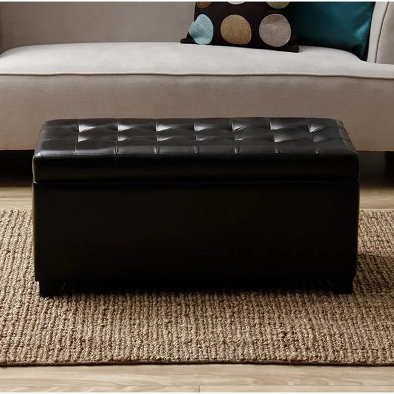 Banc de rangement en similicuir Stromsburg, Brun