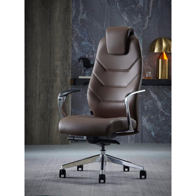 Chidley Genuine Leather Executive Chair by Orren Ellis