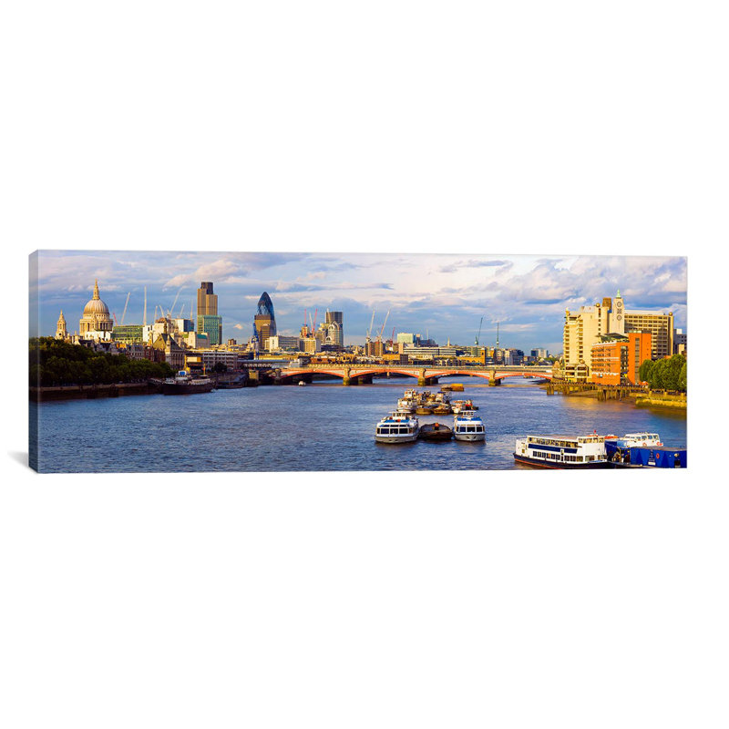 " River Thames View Of The City Of London Skyline With Blackfriars Bridge, London, England, United Kingdom " by Panoramic Images