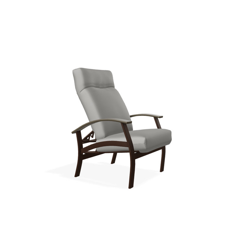 Chaise de patio inclinable avec coussins Askar, Salée, Kona texturé, Bois de plage P40