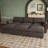 Plush Wide Corduroy Couch Modular Sectional Sofa Bed With Detachable Cushions-1408234282