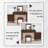 59.06"American-style brown solid wood dressing table with flip-up mirror
