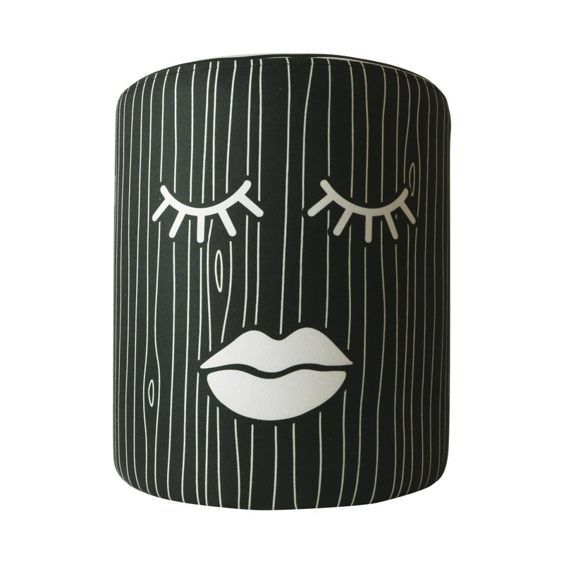 Phoibos 39cm Wide Round Striped Pouf Ottoman