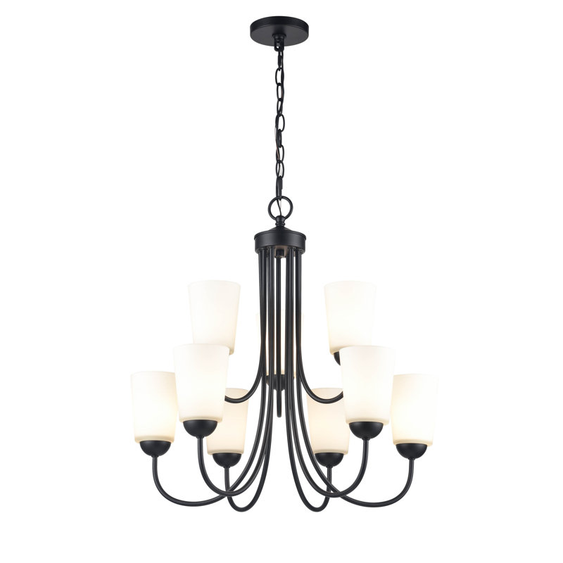 Lustre classique / traditionnel 9 lumières 9 lumières, Noir mat