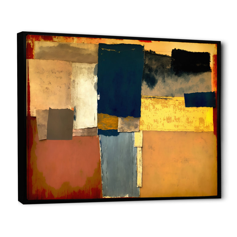 «Blue Sky Above Redend Point VI», art mural abstrait sur toile, L 20 po x H 12 po, Cadre flottant noir
