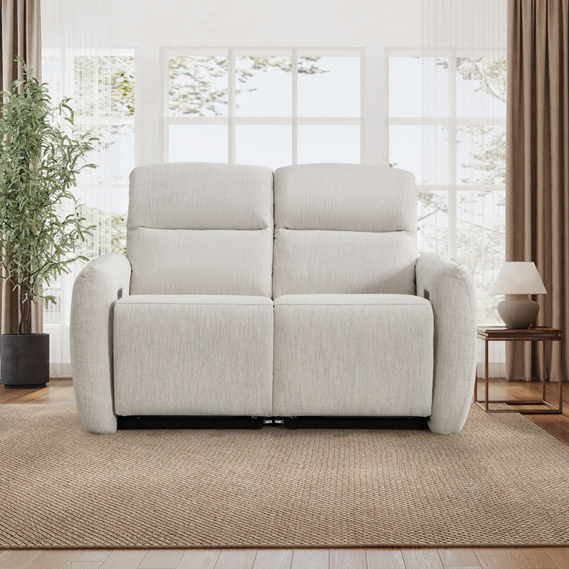 Ensemble de canapé-lit inclinable électrique en tissu 2 pièces avec canapé et causeuse, Beige