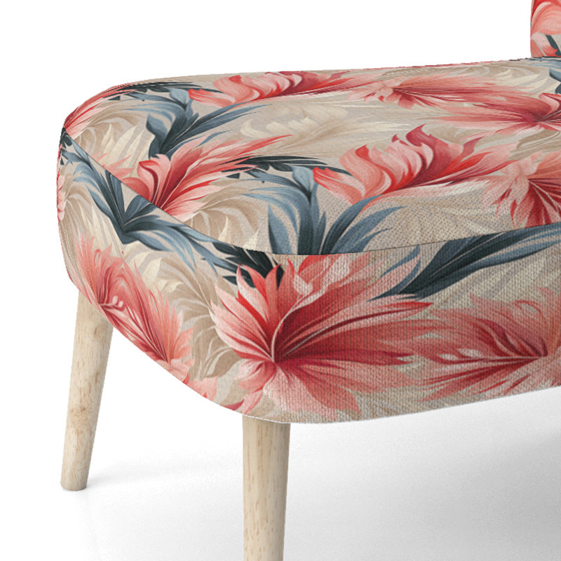 Chaise d'appoint rembourrée A, Whisper à motif tropical I