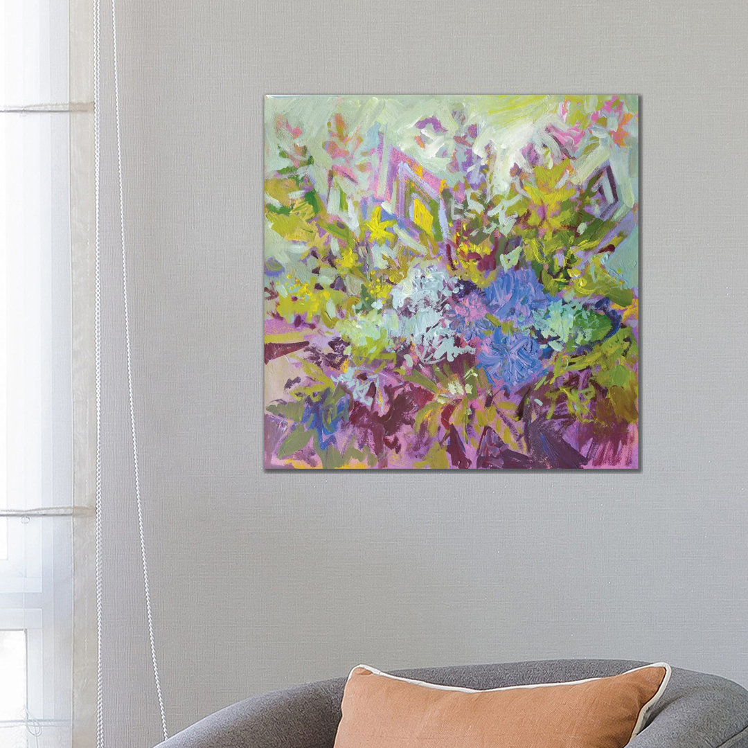 Blumenmosaik von Ekaterina Prisich - Giclée auf Leinwand ohne Rahmen