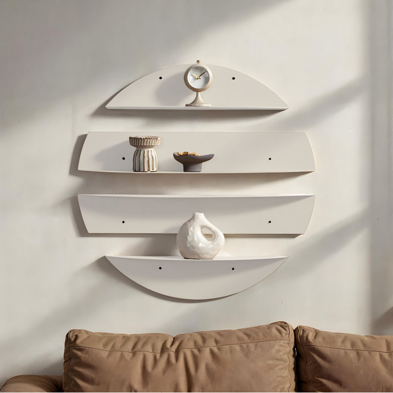 Tablette murale décorative en métal, Beige doux