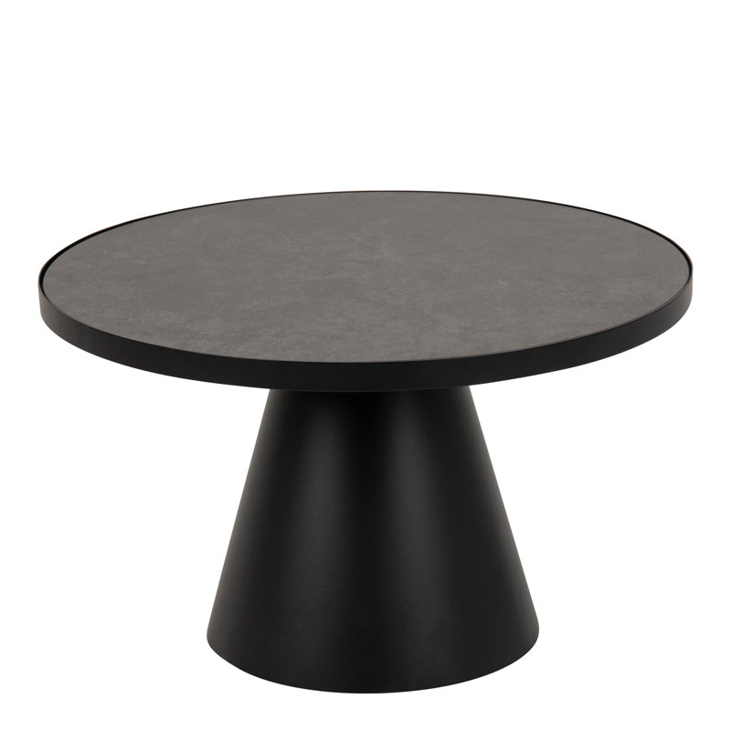 Balliet Coffee Table, 40 H x 65.70 W x 65.70 D cm, Black Top/Black Base