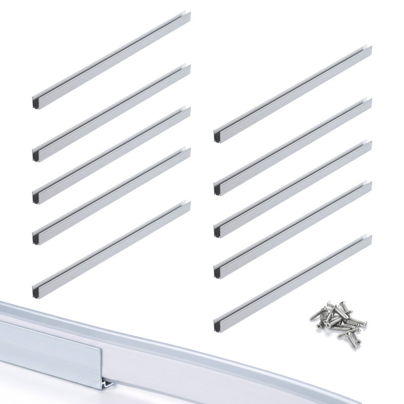 Yescom 10-rail commercial 1 pi à DEL 7 x 10 mm pour lumières de corde au néon blanc chaud Clips de fixation en aluminium pour l'intérieur et l'extérieur