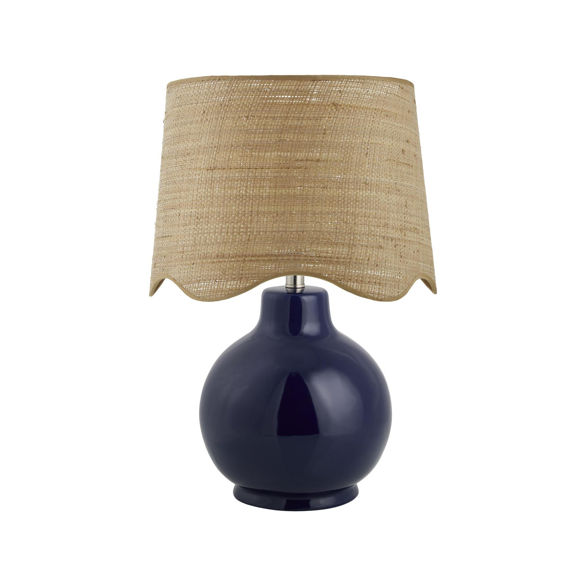 Maura Accent Table Lamp, Tan, Navy, 22"H x 15"W x 15"D