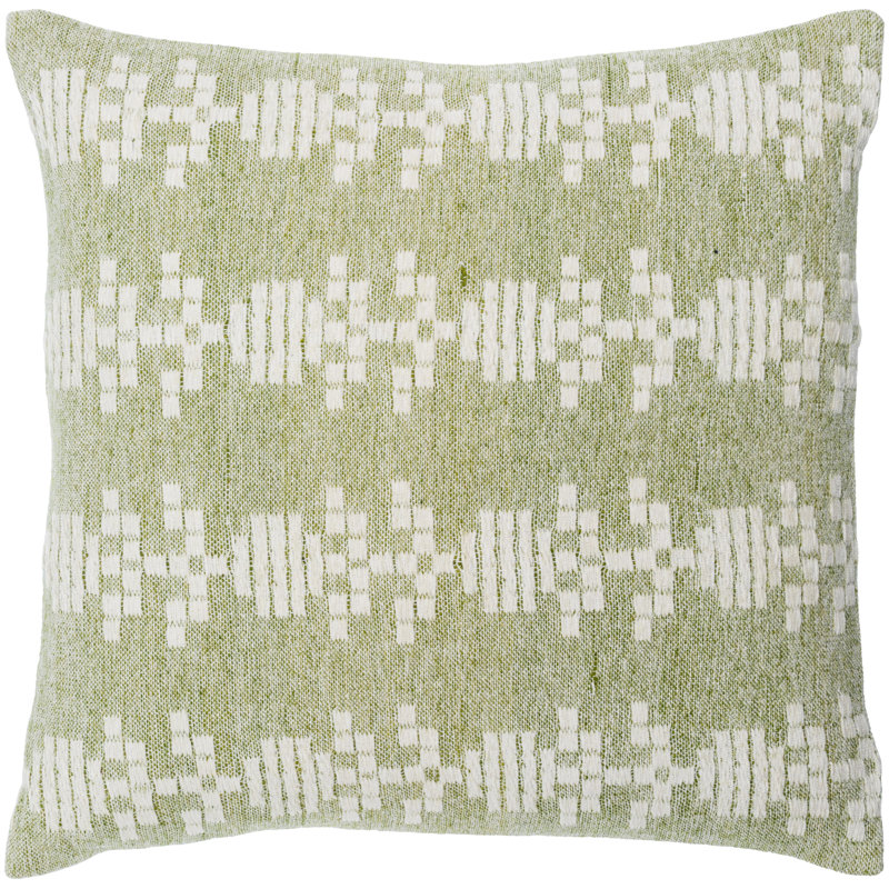 Housse de coussin décoratif Elara, Vert gazon, 18 po x 18 po, Housse de coussin seulement - sans coussin