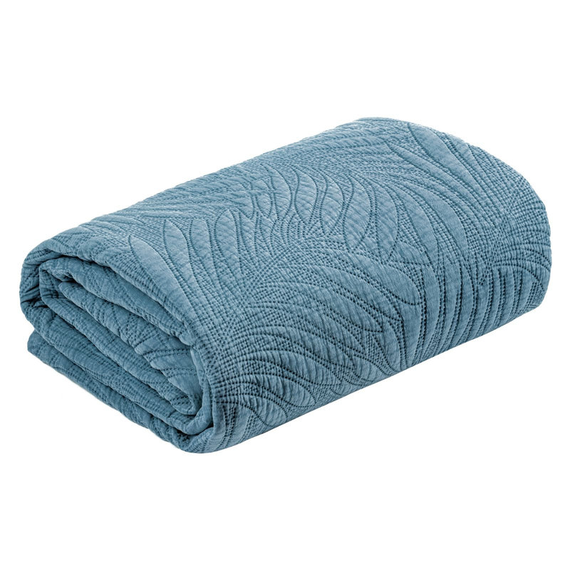 Rhoden Floral Bedspread, W170 x L210cm, Dark Turquoise