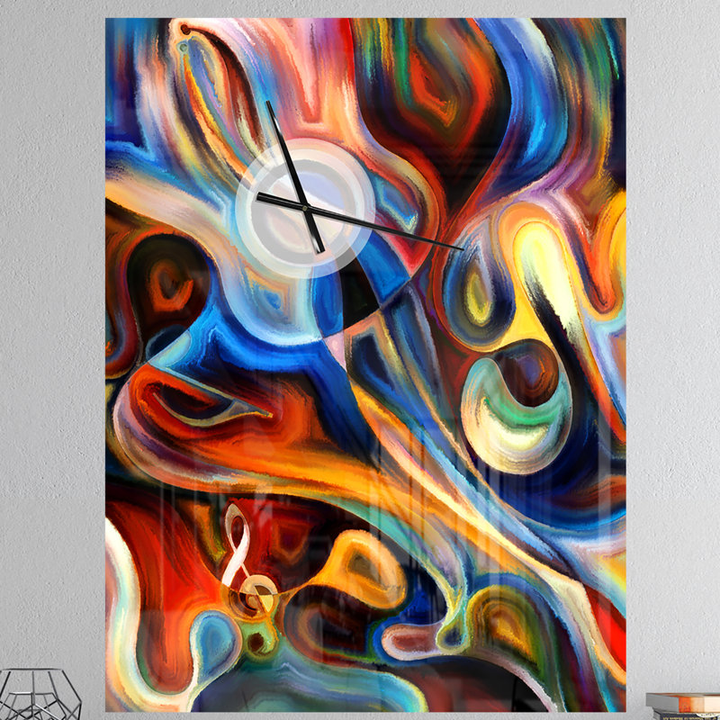 Abstrait musique et rythme - Horloge murale moderne, Très grand