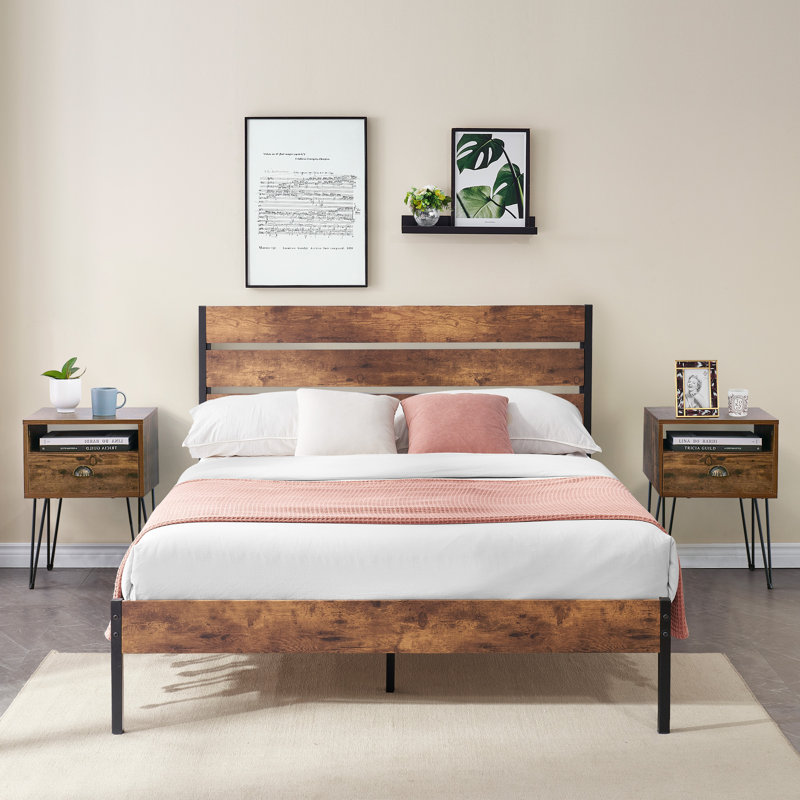 Alicia Steel Piece Bedroom Set, Full / Double, Brown
