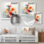 Orange et bleu cercles en harmonie IV - art mural géométrique en métal-888856617