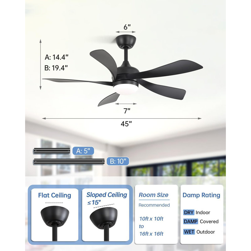 Low Black Ceiling Fan