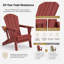Chaises Adirondack pliantes en PEHD, texture bois, porte-gobelet, matériau PEHD toutes saisons-133607795