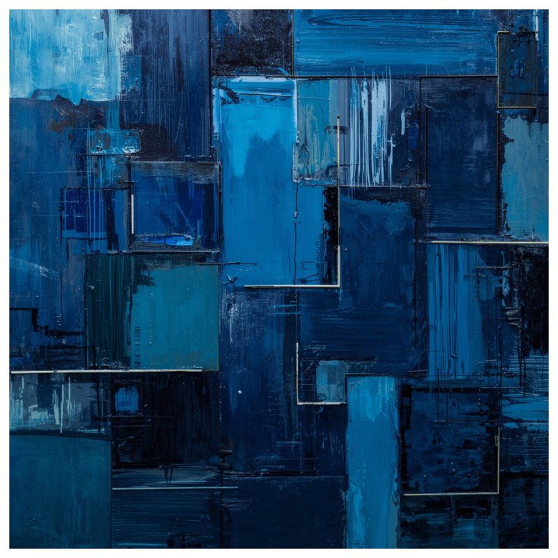 Blue Abstract Geometric Blankets, 50in W x 60in H